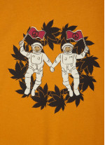 Astronot Baskılı Kısa Kollu Sarı Erkek T-Shirt
